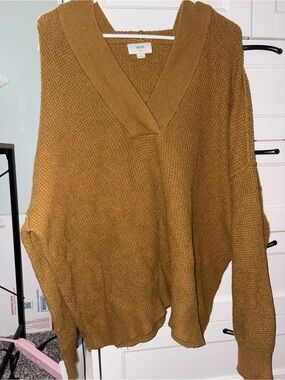 Aerie V-Neck Oversized Sweater Hoodie L